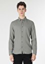 thumb-Afficher les détails de Chemise À Manches Longues Vert Slim Fit   Homme