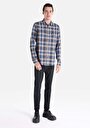 thumb-Afficher les détails de Chemise À Manches Longues Bleu Slim Fit   Homme