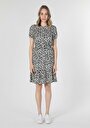 thumb-Afficher les détails de Robe Blanc Regular Fit Manches Courtes   Femme