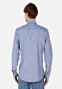 thumb-Afficher les détails de Chemise À Manches Longues Bleu Regular Fit Droit Popeline Homme