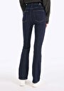 thumb-Afficher les détails de 797 Adel Pantalon Bleu Flare High Rise En  Slim Fit Femme