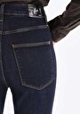 thumb-Afficher les détails de 797 Adel Pantalon Bleu Flare High Rise En  Slim Fit Femme