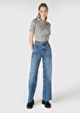 thumb-Afficher les détails de 970 Berry Pantalon Bleu Wide Leg High Rise En Jean Regular Fit Femme