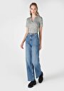 thumb-Afficher les détails de 970 Berry Pantalon Bleu Wide Leg High Rise En Jean Regular Fit Femme