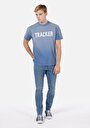 thumb-Afficher les détails de T-shirt À Manches Courtes Bleu Comfort Fit Droit Homme