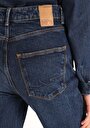 thumb-Afficher les détails de 884 Lauren Pantalon Bleu Straight Leg High Rise En  Straight Fit Femme