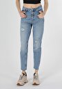 thumb-Afficher les détails de 896  Maria Pantalon Denim Tapered Leg  En  Mom Fit Femme