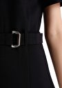 thumb-Afficher les détails de Robe Noir Regular Fit Manches Courtes Mdi Oxford Femme