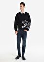 thumb-Afficher les détails de 044 Karl Pantalon Marine Straight Leg Medium Rise En  Straight Fit Homme