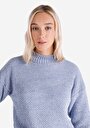 thumb-Afficher les détails de Pull Bleu Regular Fit Manches Longues  Femme