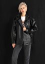 thumb-Afficher les détails de Veste Pu Noir   Regular Fit Femme