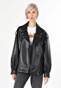 thumb-Afficher les détails de Veste Pu Noir   Regular Fit Femme