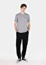thumb-Afficher les détails de Pantalon Noir Lastikli Medium Rise En Gabardine Slim Fit Homme