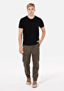 thumb-Afficher les détails de Pantalon Vert Lastikli Medium Rise En Gabardine Slim Fit Homme
