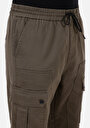 thumb-Afficher les détails de Pantalon Vert Lastikli Medium Rise En Gabardine Slim Fit Homme