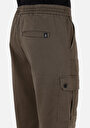 thumb-Afficher les détails de Pantalon Vert Lastikli Medium Rise En Gabardine Slim Fit Homme