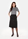 thumb-Afficher les détails de Jupe Noir Regular Fit Droit Flanelle Mdi Femme
