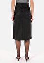 thumb-Afficher les détails de Jupe Noir Regular Fit Droit Flanelle Mdi Femme