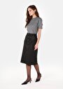 thumb-Afficher les détails de Jupe Noir Regular Fit Droit Flanelle Mdi Femme