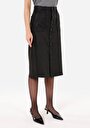 thumb-Afficher les détails de Jupe Noir Regular Fit Droit Flanelle Mdi Femme