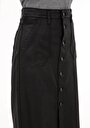 thumb-Afficher les détails de Jupe Noir Regular Fit Droit Flanelle Mdi Femme