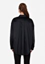thumb-Afficher les détails de Chemise À Manches Longues Noir Regular Fit Droit Satin Femme