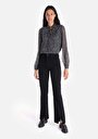 thumb-Afficher les détails de 729 Maggy Pantalon Bleu Slit Hem High Rise En  Regular Fit Femme