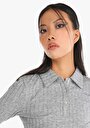 thumb-Afficher les détails de T-shirt À Manches Longues Gris Slim Fit  Femme