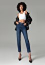 thumb-Afficher les détails de 896  Maria Pantalon Bleu Tapered Leg  En  Mom Fit Femme