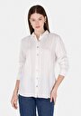 thumb-Afficher les détails de Chemise À Manches Longues Blanc Regular Fit Rayé Mousseline Femme