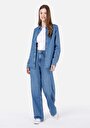 thumb-Afficher les détails de Chemise À Manches Longues Bleu Slim Fit Droit Jean Femme
