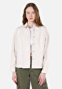 thumb-Afficher les détails de Chemise À Manches Longues Ecru Regular Fit Droit Gabardine Femme