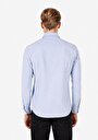 thumb-Afficher les détails de Chemise À Manches Longues Bleu Slim Fit Droit Sergé Homme