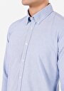 thumb-Afficher les détails de Chemise À Manches Longues Bleu Slim Fit Droit Sergé Homme