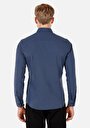 thumb-Afficher les détails de Chemise À Manches Longues Marine Slim Fit Droit Sergé Homme