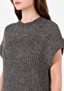 thumb-Afficher les détails de Pull Gris Regular Fit Sans Manches  Femme