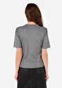 thumb-Afficher les détails de T-shirt À Manches Courtes Gris Slim Fit Droit Femme
