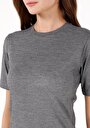 thumb-Afficher les détails de T-shirt À Manches Courtes Gris Slim Fit Droit Femme