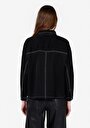 thumb-Afficher les détails de Chemise À Manches Longues Noir Relaxed Fit Droit Uni Femme