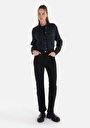 thumb-Afficher les détails de 900 Laris Pantalon Noir Full Length High Rise En Jean Regular Fit Femme