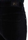 thumb-Afficher les détails de 900 Laris Pantalon Noir Full Length High Rise En Jean Regular Fit Femme