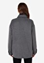 thumb-Afficher les détails de Chemise À Manches Longues Anthracite Relaxed Fit Plaid Flanelle Femme