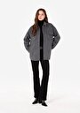 thumb-Afficher les détails de Chemise À Manches Longues Anthracite Relaxed Fit Plaid Flanelle Femme