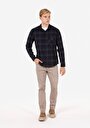 thumb-Afficher les détails de Chemise À Manches Longues Marine Regular Fit Plaid Flanelle Homme