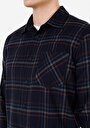 thumb-Afficher les détails de Chemise À Manches Longues Marine Regular Fit Plaid Flanelle Homme