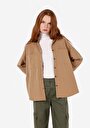 thumb-Afficher les détails de Chemise À Manches Longues Marron Relaxed Fit Droit Ratière Femme