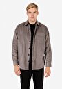 thumb-Afficher les détails de Chemise À Manches Longues Gris Comfort Fit Droit Velours Homme
