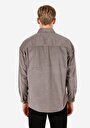 thumb-Afficher les détails de Chemise À Manches Longues Gris Comfort Fit Droit Velours Homme
