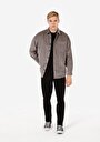 thumb-Afficher les détails de Chemise À Manches Longues Gris Comfort Fit Droit Velours Homme
