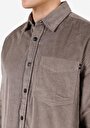 thumb-Afficher les détails de Chemise À Manches Longues Gris Comfort Fit Droit Velours Homme